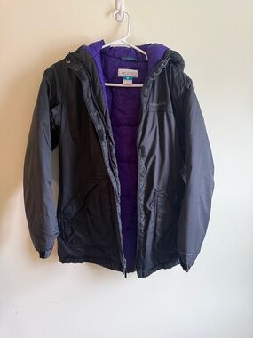 Columbia Kids Black Jacket with Purple Lining
